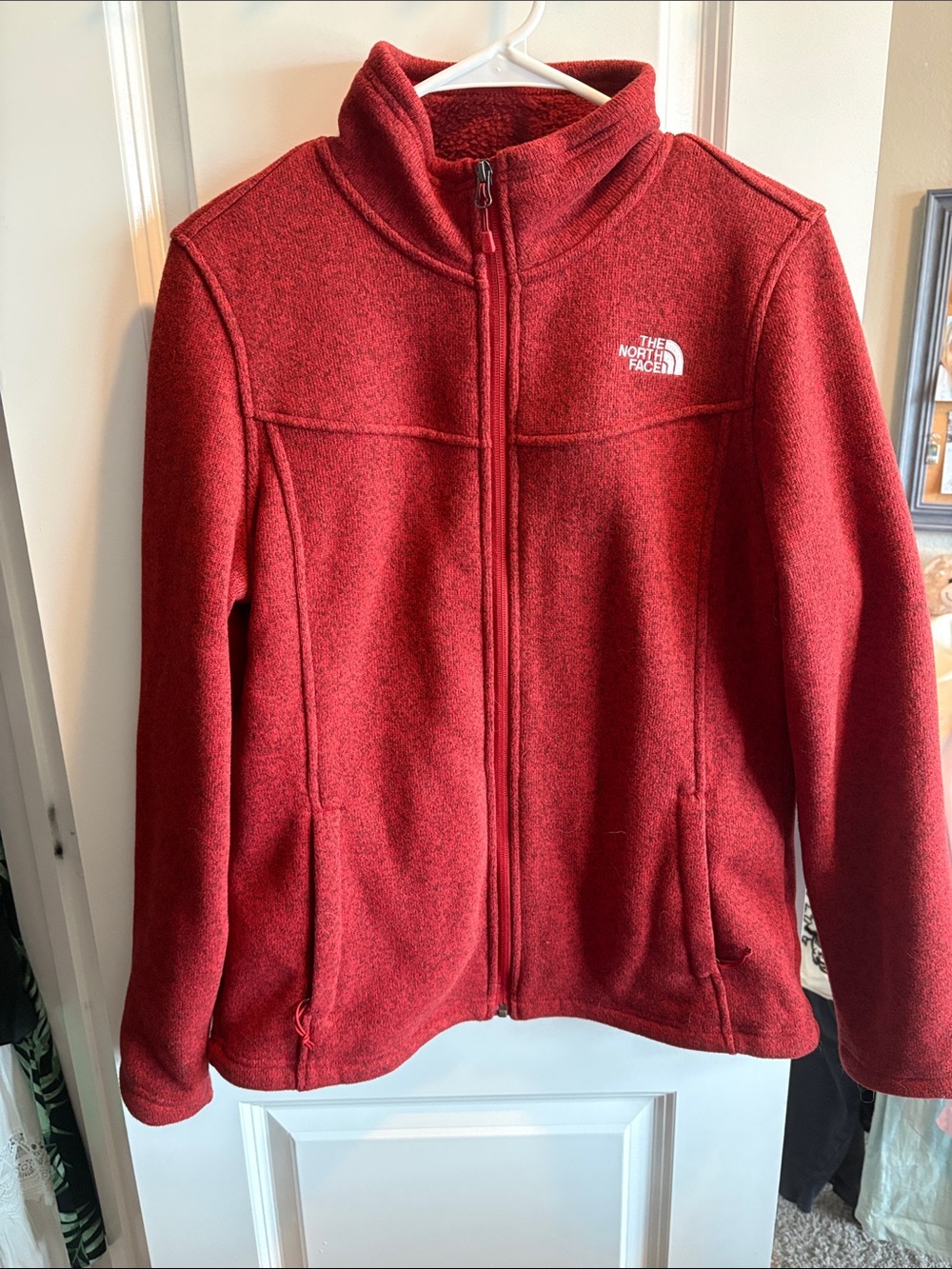 The North Face Deep Red Zip-Up Fleece Jacket